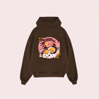 美食插画印花卫衣